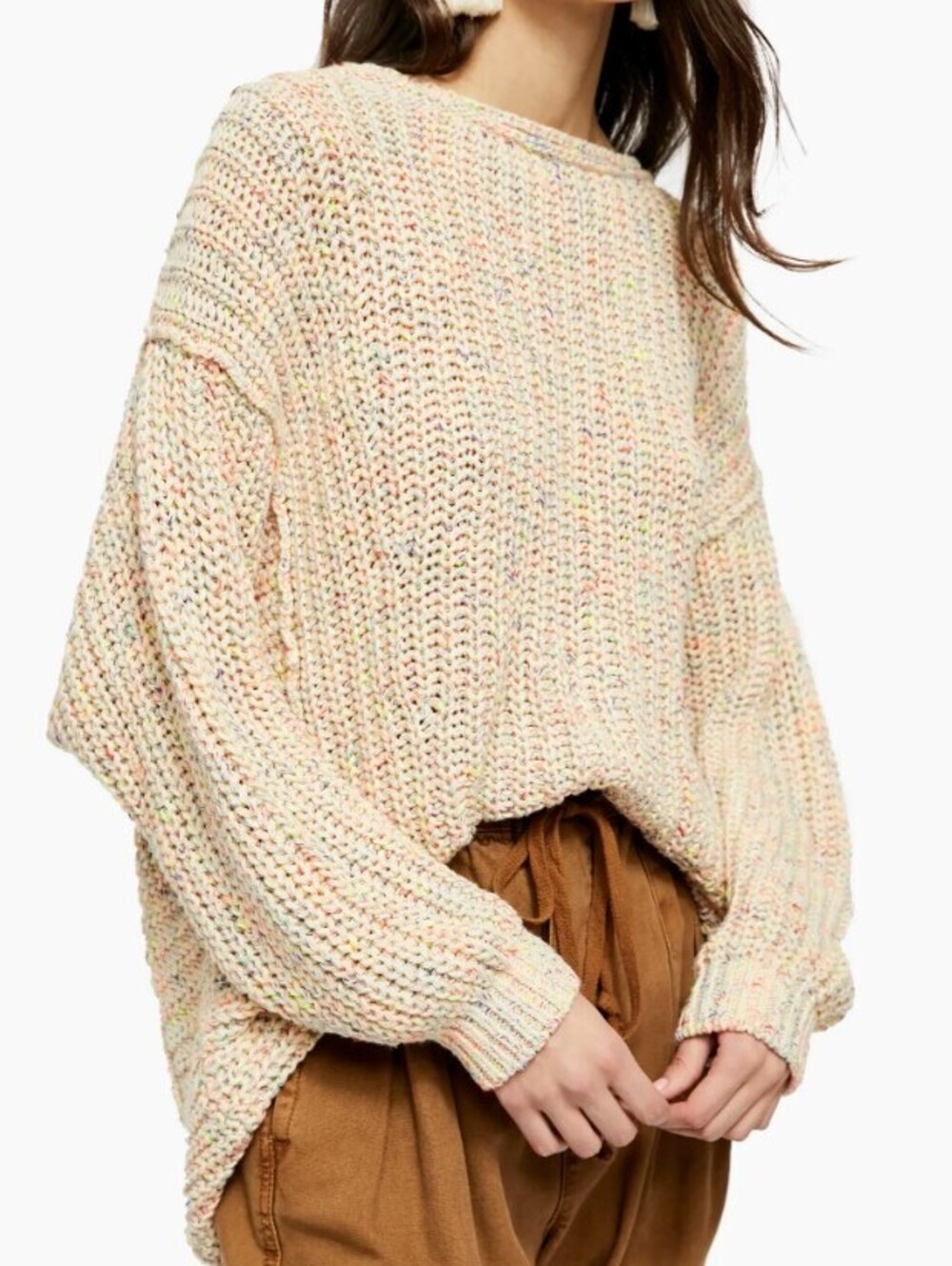 Free People Oversized Confetti Combo Neon Lights Sweater - Size - Small